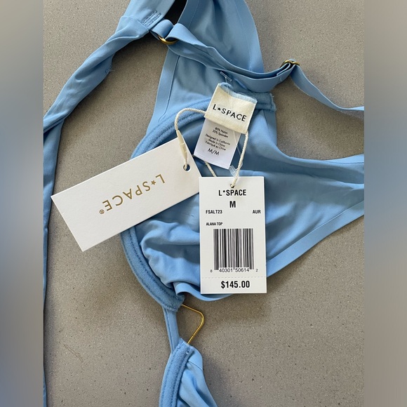 NWT L*Space Seamless Alana Top & Cabana Bottom M Light Blue - Picture 5 of 8